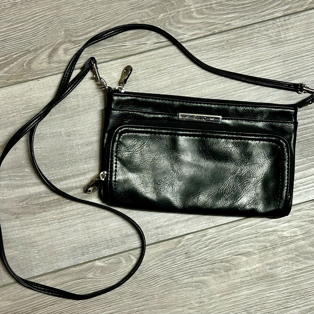 Relic Black Faux Leather Crossbody Bag